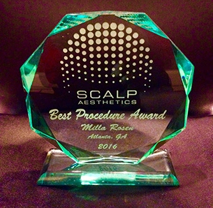 Scalp Aesthetics Best Procedure Award for scalp micropigmentation - Milla Rosen, Atlanta, GA 2016